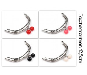 Taschenrahmen Rahmen für Geldbörsen silber 12,5cm - Kugel